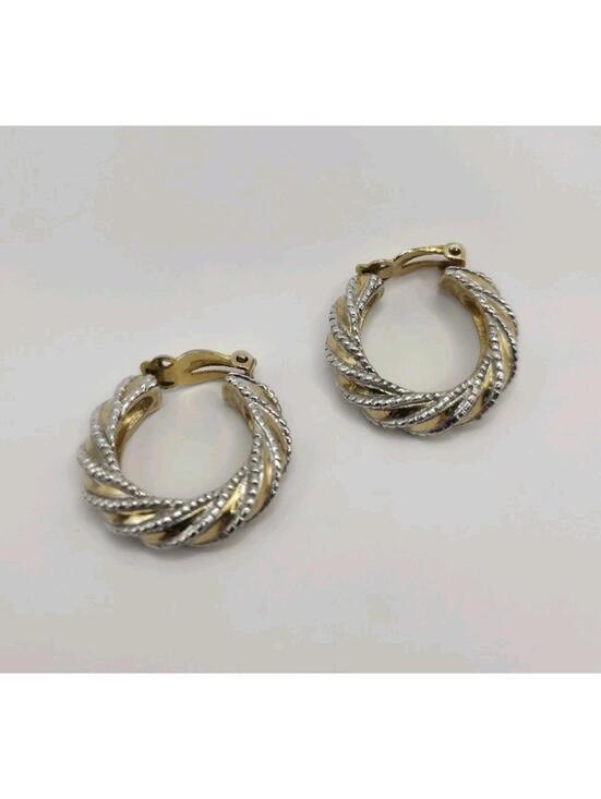 Jewelry - Vintage Signed Jomaz Joseph Mazer Classic Gold And Silver Tone Clip On Earrings